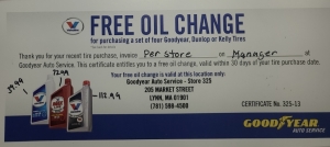 Primary image for the Good Year Oil Change Auction Item