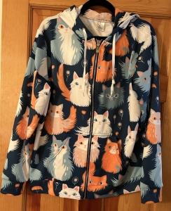 Secondary image for the Woman's Zippered Cat Hoodie Auction Item