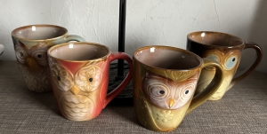 Secondary image for the Owl Mug Set and Rack Auction Item