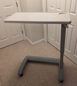 Secondary image for the Vaunn Adjustable Overbed Bedside Table with Wheels Auction Item