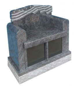 Primary image for the Dark Bahama Blue Cremation Bench with Flag Auction Item