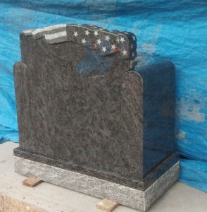 Secondary image for the Dark Bahama Blue Cremation Bench with Flag Auction Item