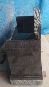 Secondary image for the Dark Bahama Blue Cremation Bench with Flag Auction Item