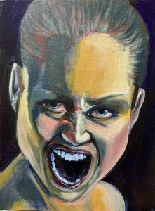 Primary image for the 'Furious, Pandemic Series' - a pandemic painting by Cindy Dauer Auction Item