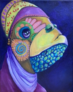 Primary image for the 'Turtle merchant', an imaginary friend painting by Cindy Dauer Auction Item