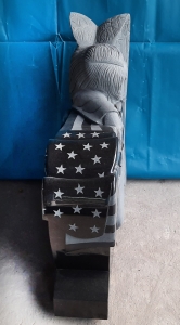 Secondary image for the Midnight Black Custom Angel with Flag Draped Heart Auction Item