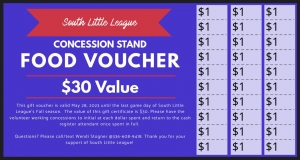 Secondary image for the South Little League Concession Stand Auction Item