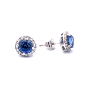 Secondary image for the Stunning Tanzanite and Diamond Earrings Auction Item
