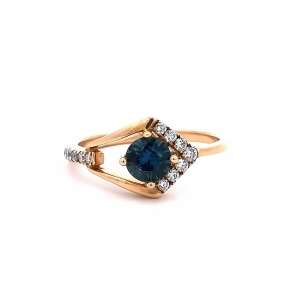Primary image for the .60ct Round Sapphire and Diamond Ring Auction Item