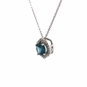 Secondary image for the Montana Sapphire and Diamond Pendant Auction Item