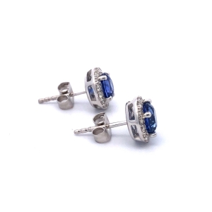Secondary image for the Montana Sapphire and Diamond Earrings Auction Item