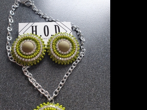 Primary image for the Handmade Beaded Necklace and Earring Set Auction Item