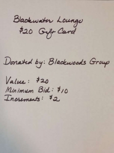 Secondary image for the Item #39 $20 Blackwater Lounge Gift Certificate Auction Item