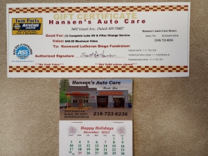 Primary image for the Item #44 Oil Change Certificate Auction Item