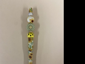 Primary image for the Yellow Floral Pen (Polka Dot Bead) Auction Item