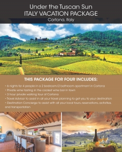 Secondary image for the Under the Tuscan Sun Italy Vacation Package for Four! Auction Item