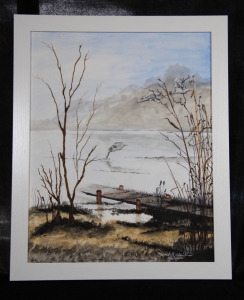 Primary image for the Original framed watercolor and pen - Oldsmar Dock Auction Item