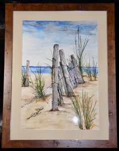 Primary image for the Original framed watercolor and pen - Florida Beach Auction Item