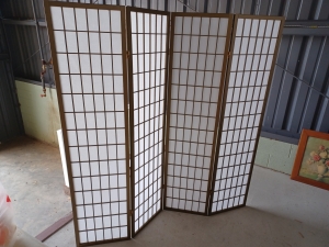 Primary image for the 4-Panel Shoji Screen, gold painted wood frame Auction Item