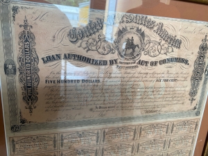 Secondary image for the Collectible Confederate Bonds Framed, 1864 Auction Item
