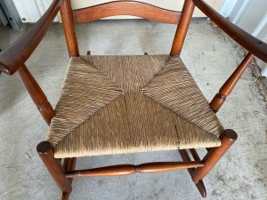 Secondary image for the Vintage Antique Rush Seat Handmade Rocker Auction Item