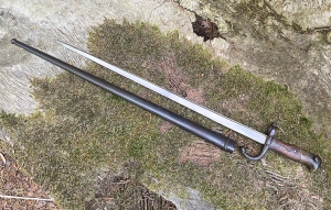 Secondary image for the 1878 French St. Etienne Gras Sword Bayonet with matching scabbard Auction Item
