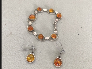 Primary image for the Amber Stone Silver jewelry Auction Item
