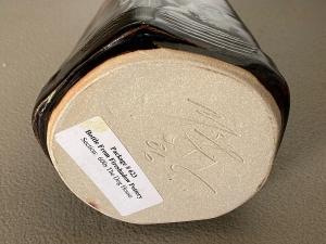 Secondary image for the Signed Fireshadow Pottery assymetric bottle Auction Item