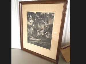 Primary image for the Framed print, Alvin Dunkle Artist (streetscape scene) Auction Item