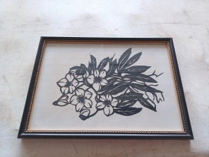 Primary image for the German Scherenschnitte Flower picture Auction Item