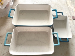 Secondary image for the Stoneware Baking Dishes set of 3 Crate & Barrel Auction Item