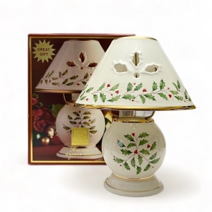 Primary image for the Lenox China Holiday Candle Lamp, with holly motif, NEW in box Auction Item