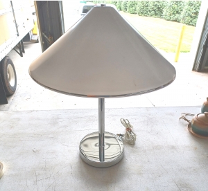 Primary image for the Mid-Century modern white and chrome lamp  Auction Item