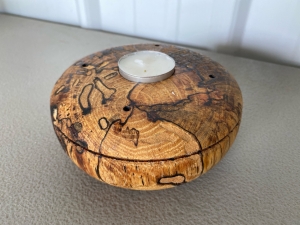 Primary image for the Spalted Black Walnut Candle Holder, Prospect Hill Artist Lucas Campbell Auction Item