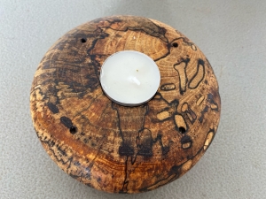 Secondary image for the Spalted Black Walnut Candle Holder, Prospect Hill Artist Lucas Campbell Auction Item