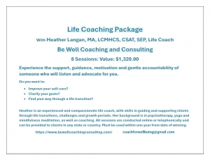 Secondary image for the Life Coaching Package - Be Well Coaching and Consulting, Heather Langan MA Auction Item