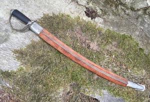 Secondary image for the Vintage India Sword with engraving and velvet scabbard Auction Item