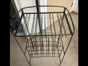Secondary image for the Metal Wine Rack with Glass Top Auction Item