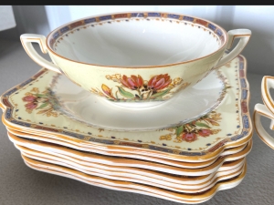 Secondary image for the Vintage Crown Ducal porcelain Soup Bowls and Plates Auction Item