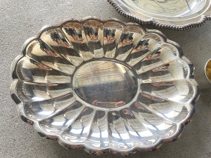 Secondary image for the Set of 3 Silverplate trays and silver cup Auction Item