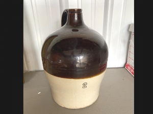Secondary image for the Antique Large Stoneware 2 gal. Glazed Whiskey Jug Auction Item