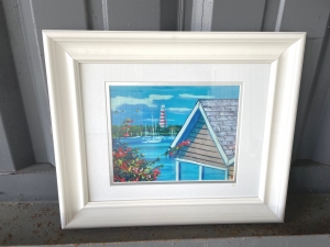 Secondary image for the Set of 3 Seaside paintings framed Auction Item