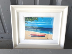 Secondary image for the Set of 3 Seaside paintings framed Auction Item