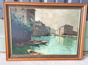 Primary image for the Venice Canal framed painting Auction Item