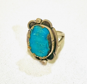 Secondary image for the Lot of 3 Vintage Turquoise Silver rings Auction Item