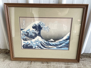 Primary image for the Framed Print ‘The Great Wave Off Kanagawa” by artist Hokusai Auction Item
