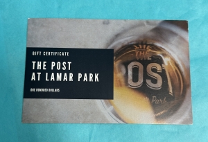 Primary image for the The Post at Lamar Park Gift Certificate Auction Item