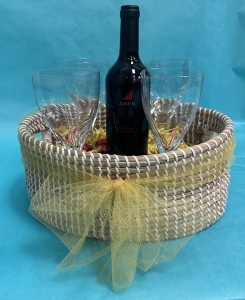 Primary image for the Bottle of Red w/ Mikasa Crystal Flutes Auction Item