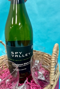 Secondary image for the Bottle of White w/Mikasa Crystal Flutes Auction Item
