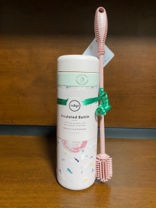 Primary image for the 85 - Pink Speckled Insulated Bottle and Brush Auction Item